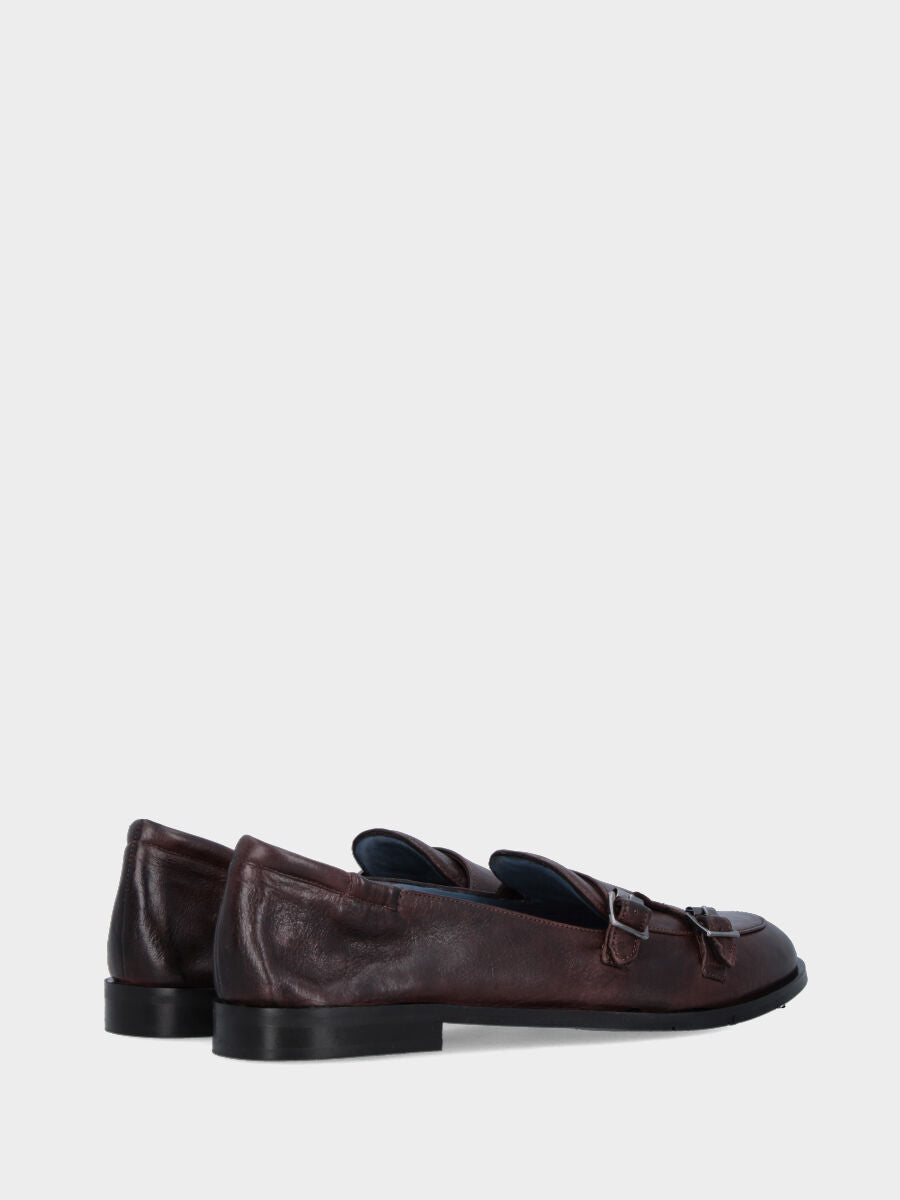 Sandalo monoblocco in vitello rosso con fascia ripiegata