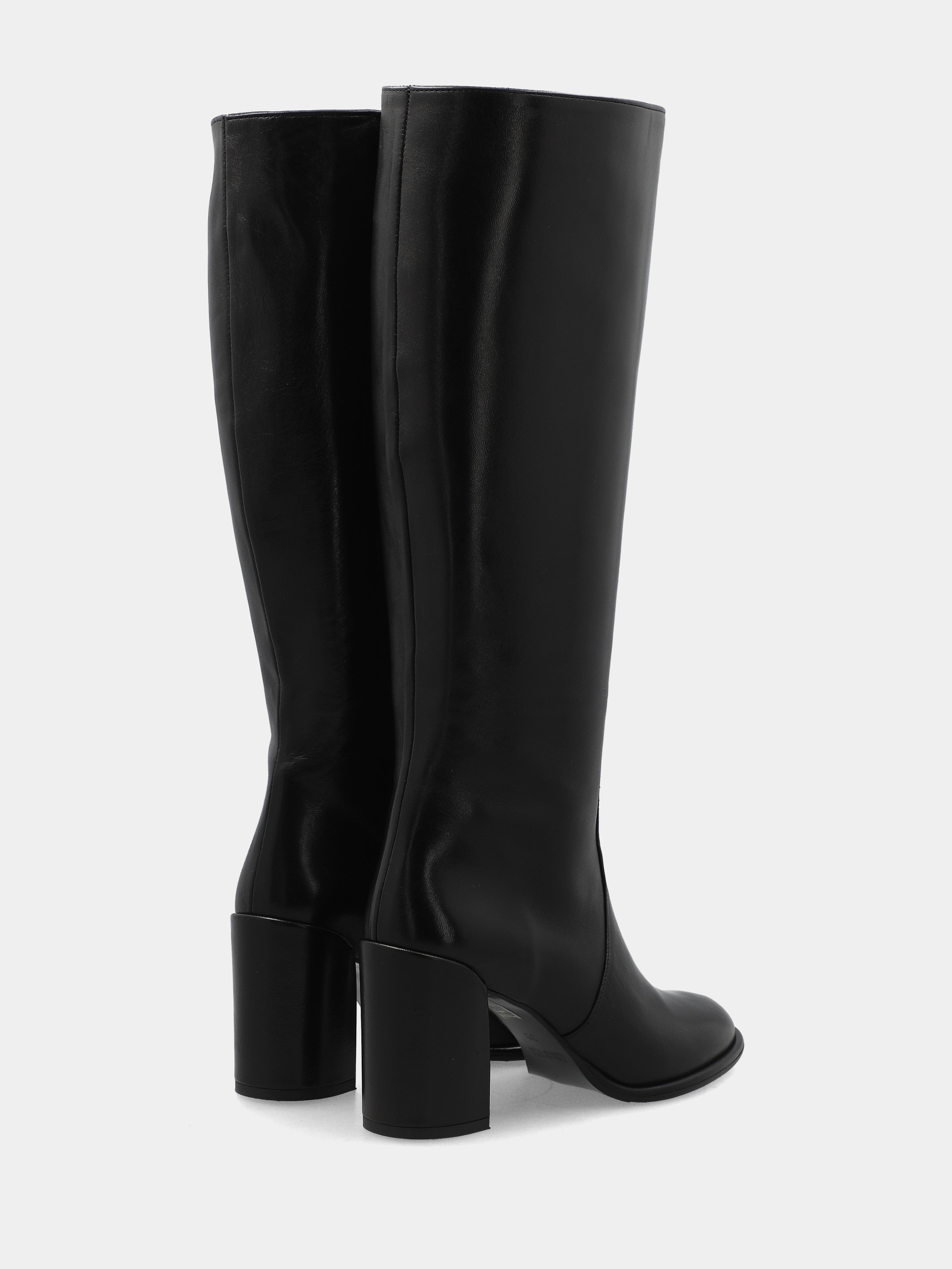 Stivale in nappa nero con tacco 70mm e plateau 10mm