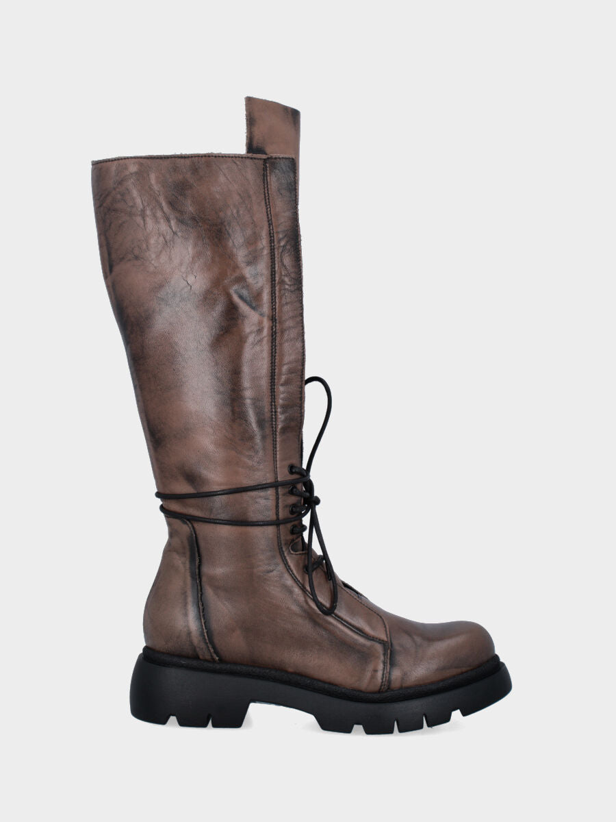 Anfibio in nappa fango con platform e cerniera laterale