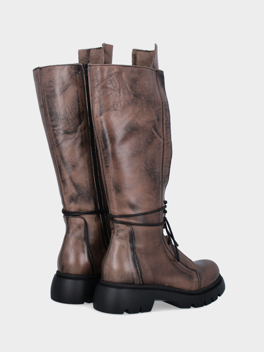 Anfibio in nappa fango con platform e cerniera laterale