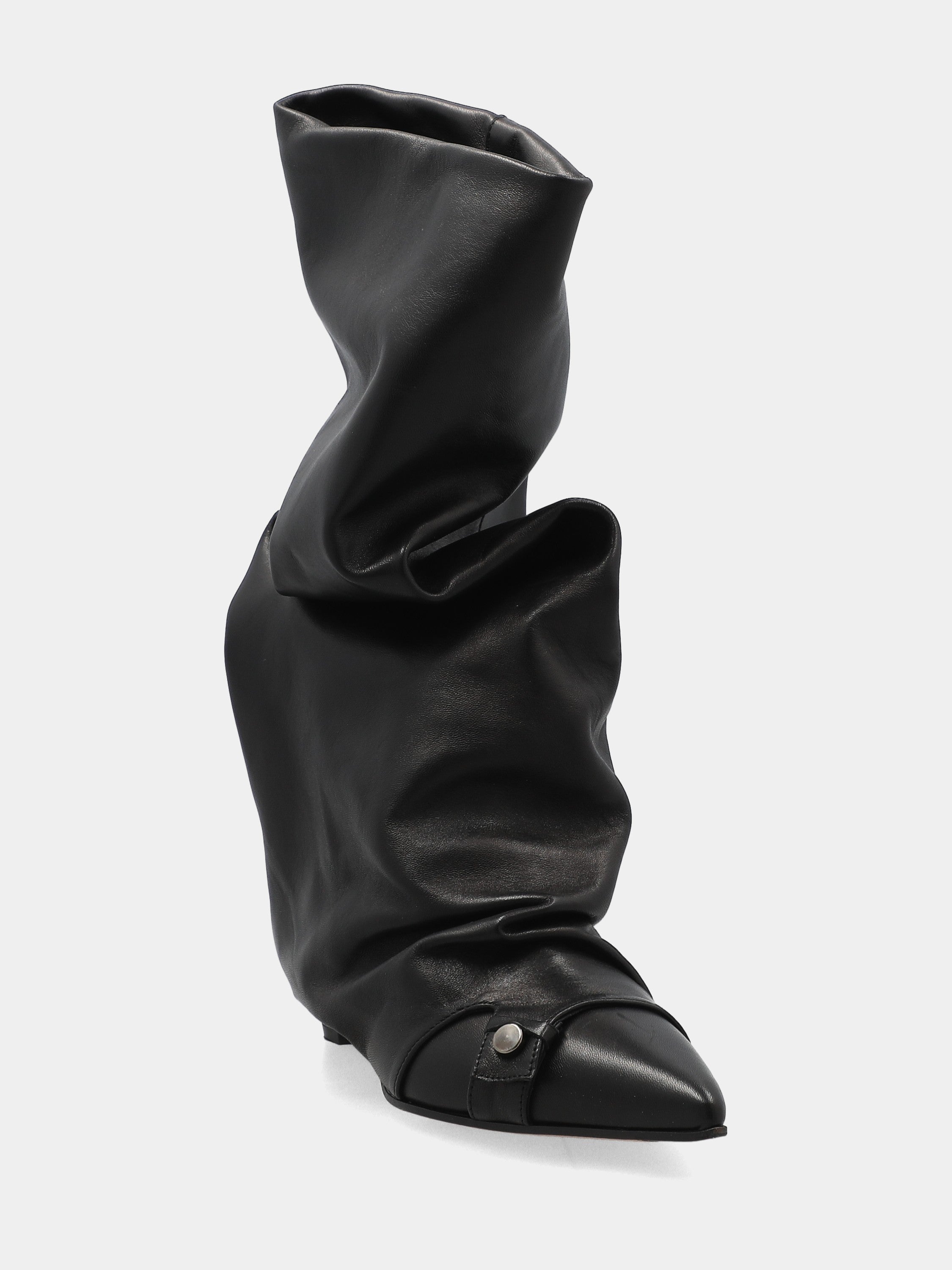 Sandalo monoblocco in vitello rosso con fascia ripiegata