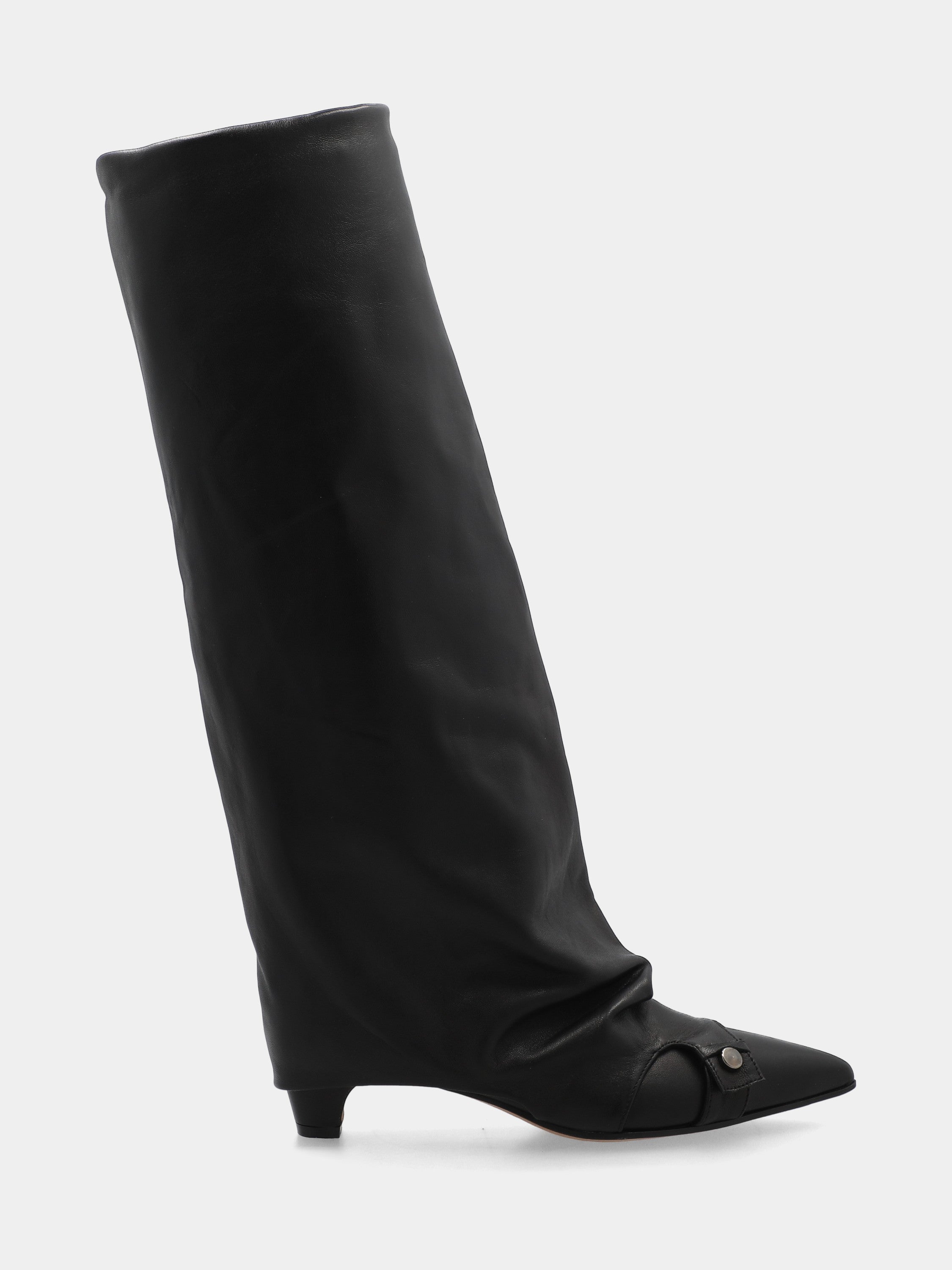 Sandalo monoblocco in vitello rosso con fascia ripiegata