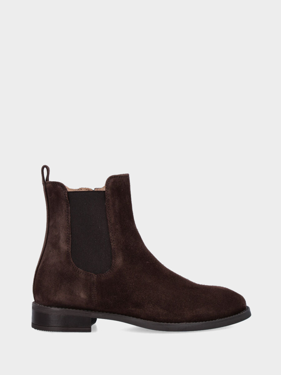 Velour dark brown Beatles with external elastic and internal zipper