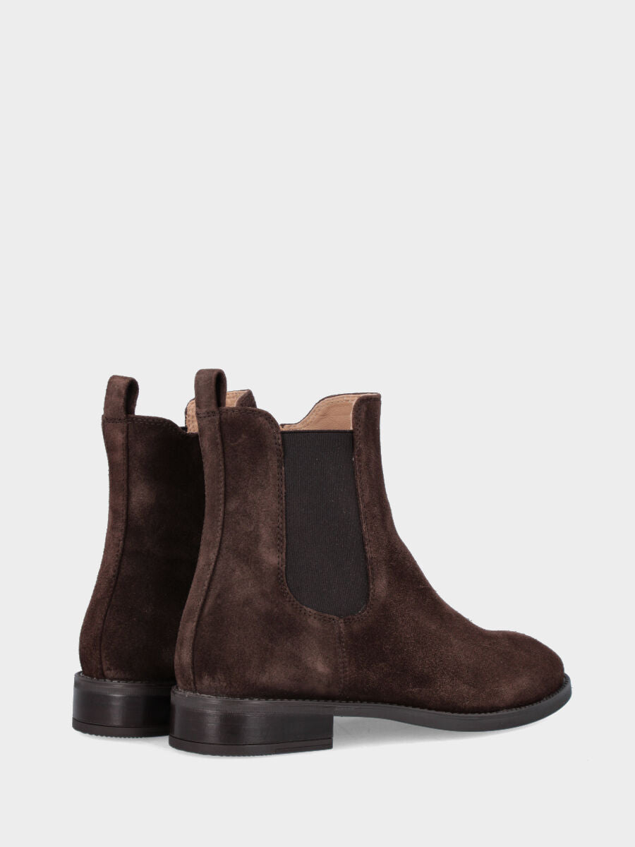 Velour dark brown Beatles with external elastic and internal zipper