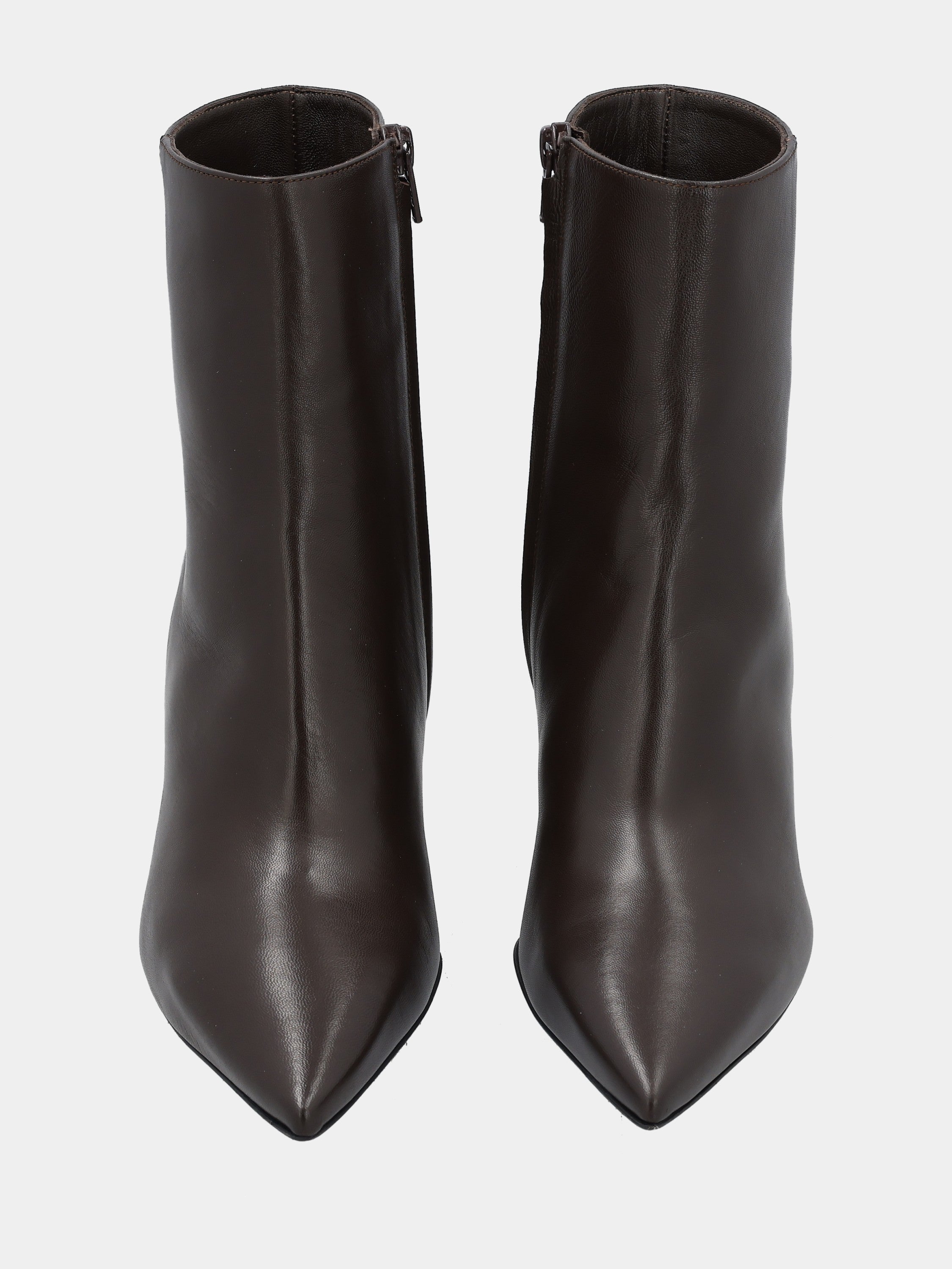 Bottine en veau marron foncé avec talon bloc de 75 mm