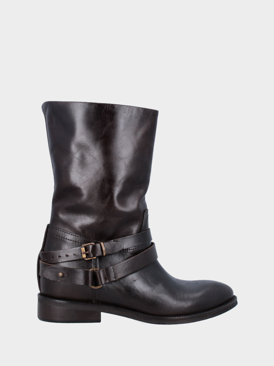 Camperos in vitello testa di moro con cinturini alla caviglia