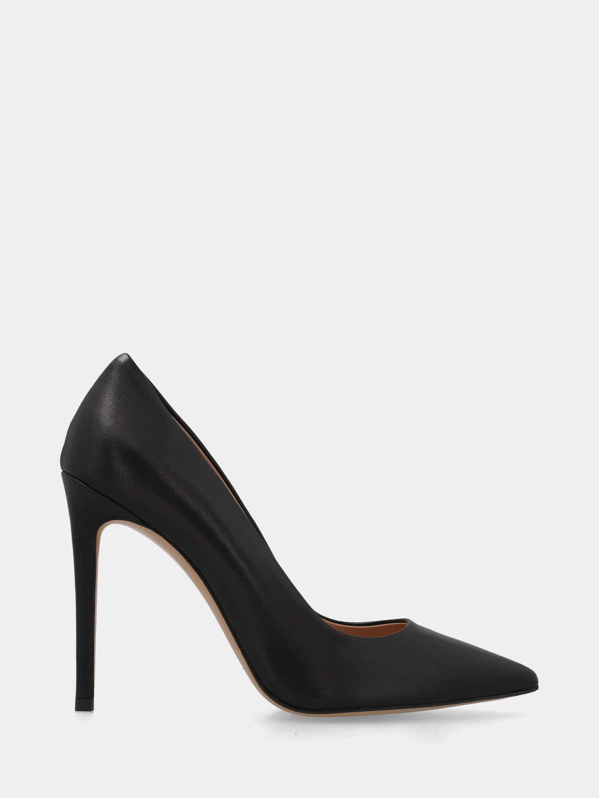 Décolleté in nappa nera con tacco a coda stiletto