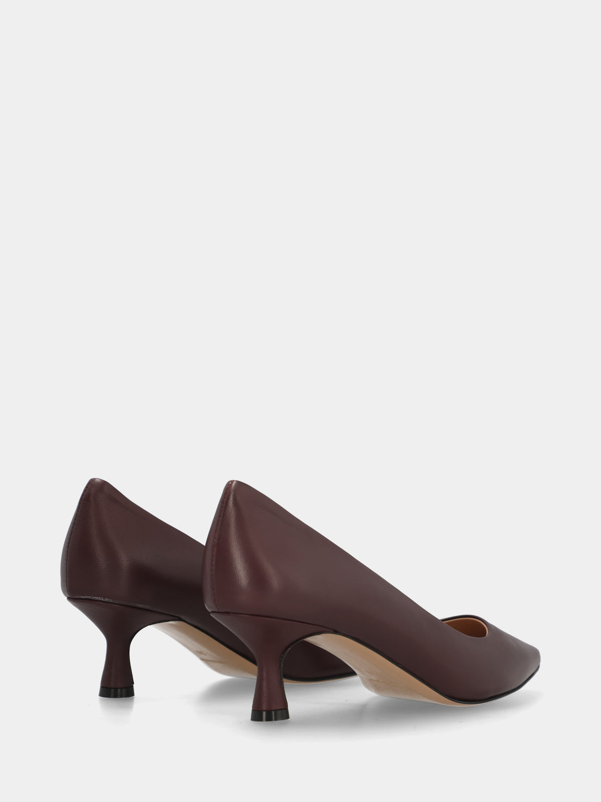 Décolleté in nappa bordeaux con tacco a calice