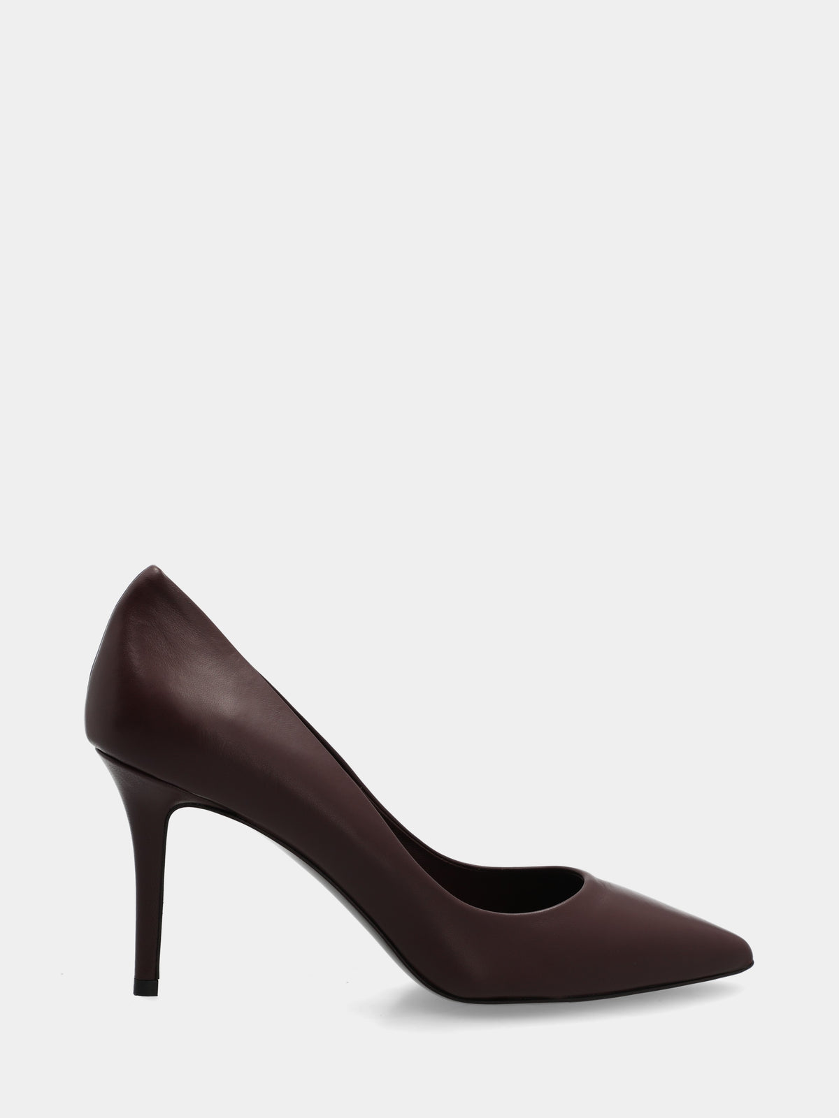 Décolleté in nappa bordeaux con tacco stiletto
