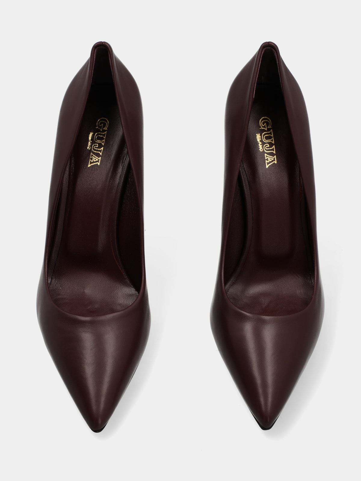 Décolleté in nappa bordeaux con tacco stiletto