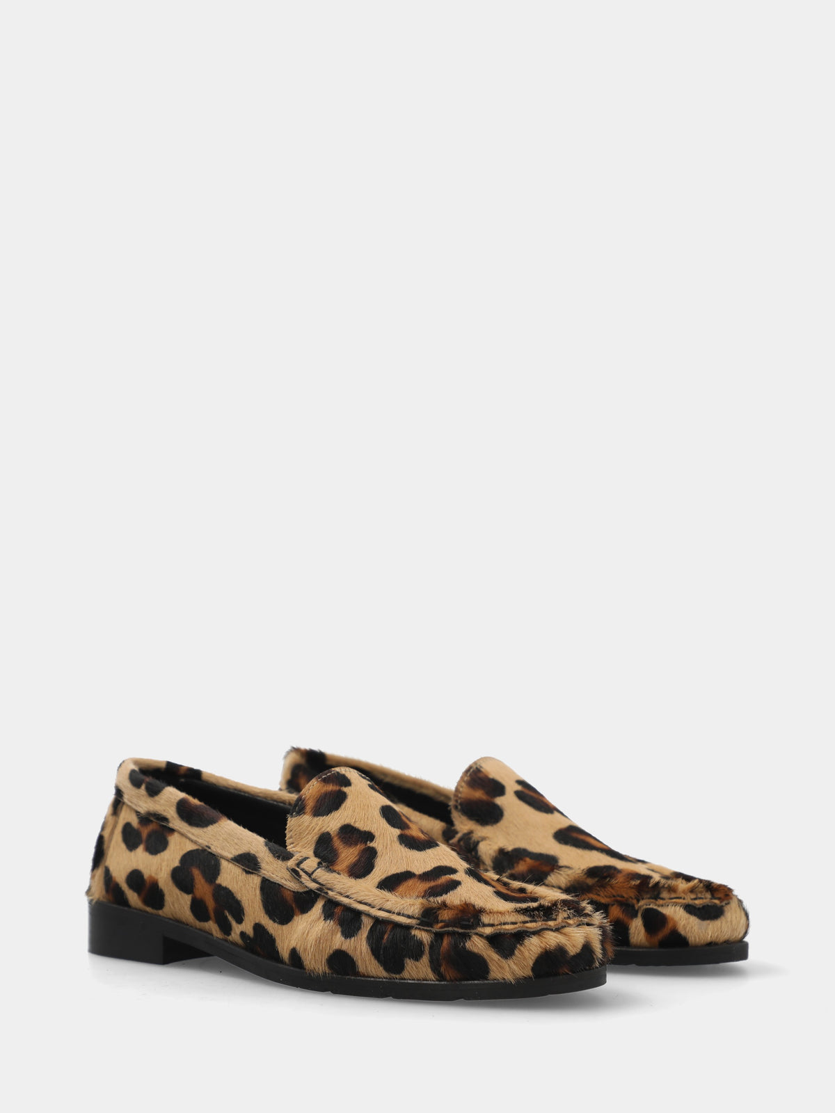 Mocassino in cavallino animalier con vaschetta cucita