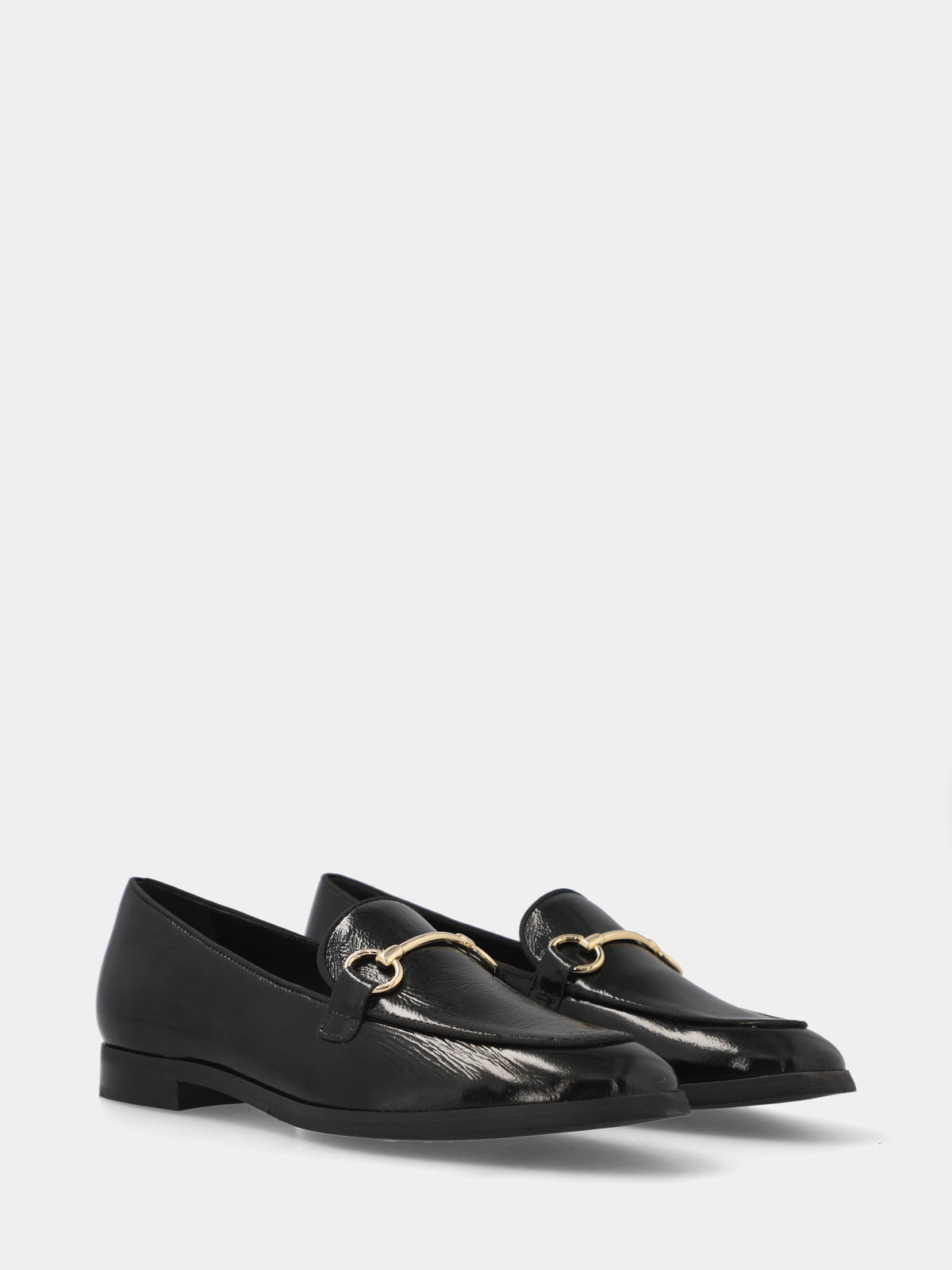 Mocassino in naplack nero con morsetto metallico