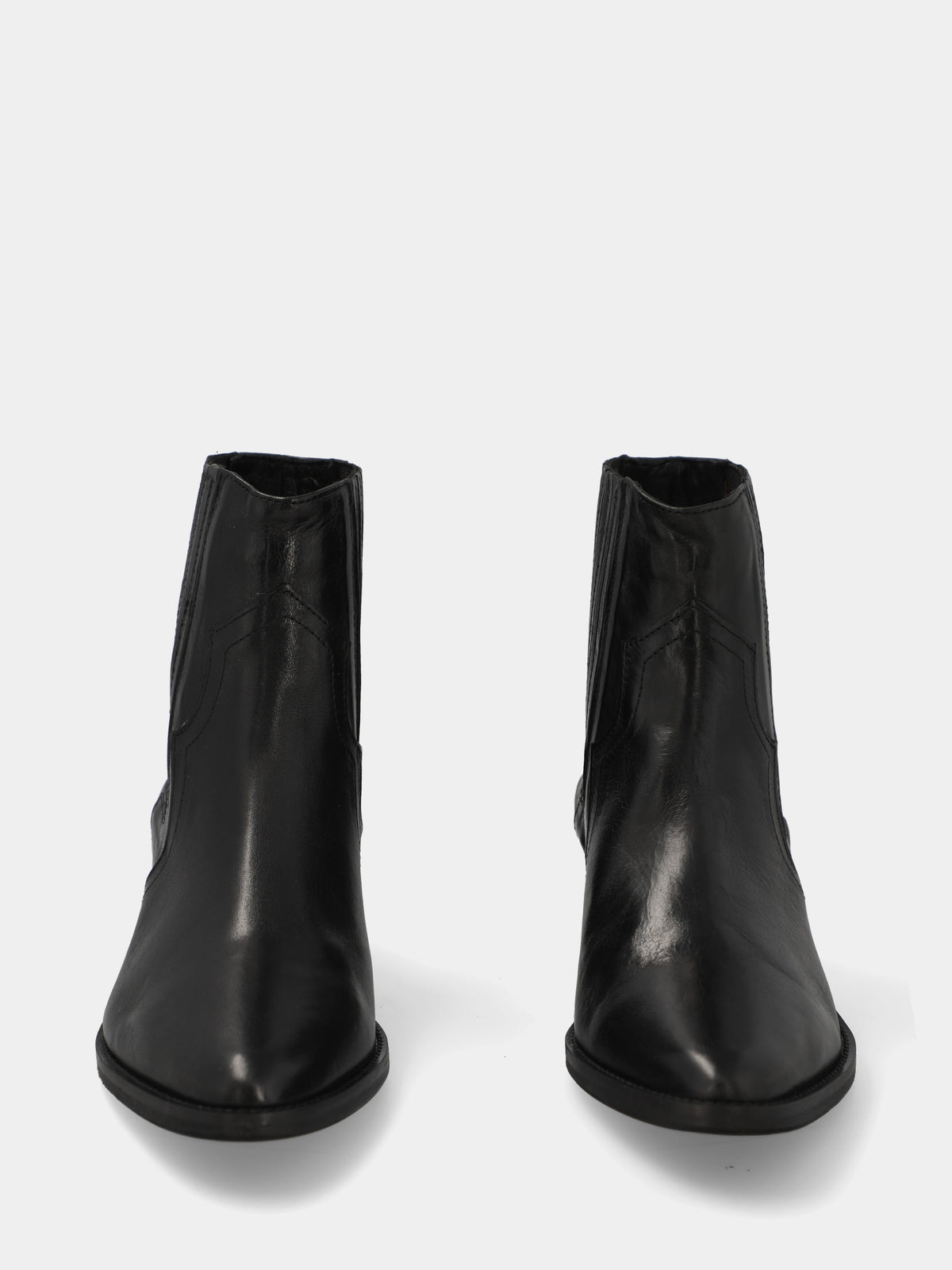Stivaletto in vitello nero con elastici coperti