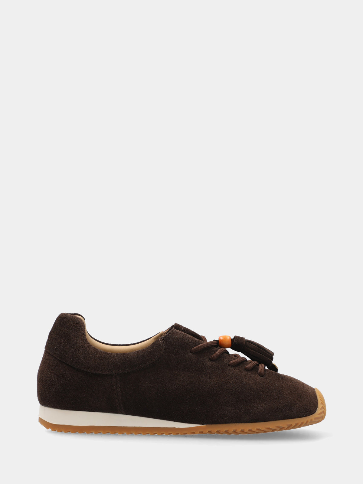Sneaker in velour testa di moro con suola zigrinata