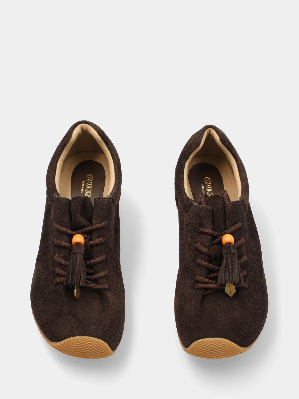 Sneaker in velour testa di moro con suola zigrinata