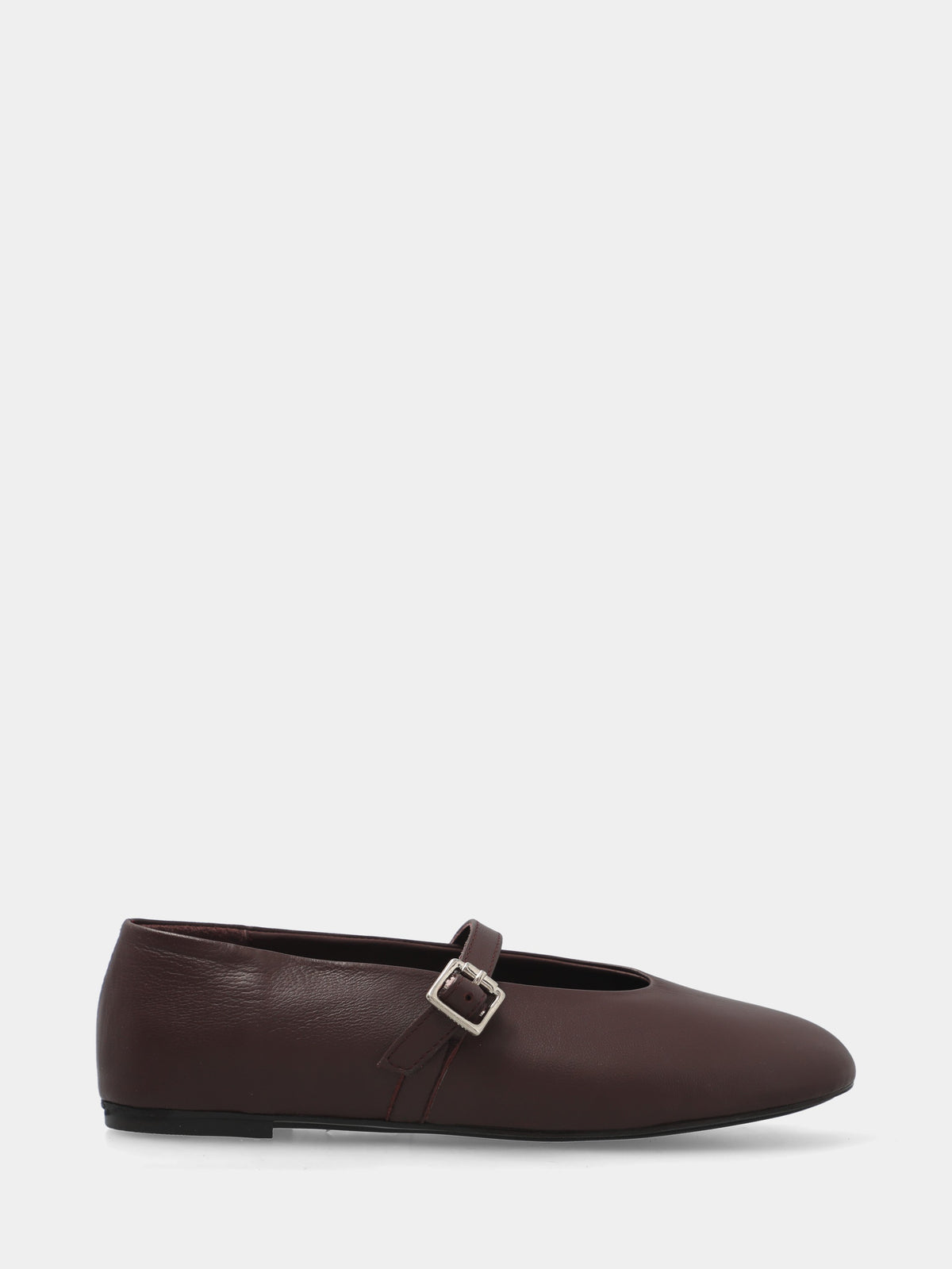Ballerina in nappa bordeaux con cinturino alla caviglia