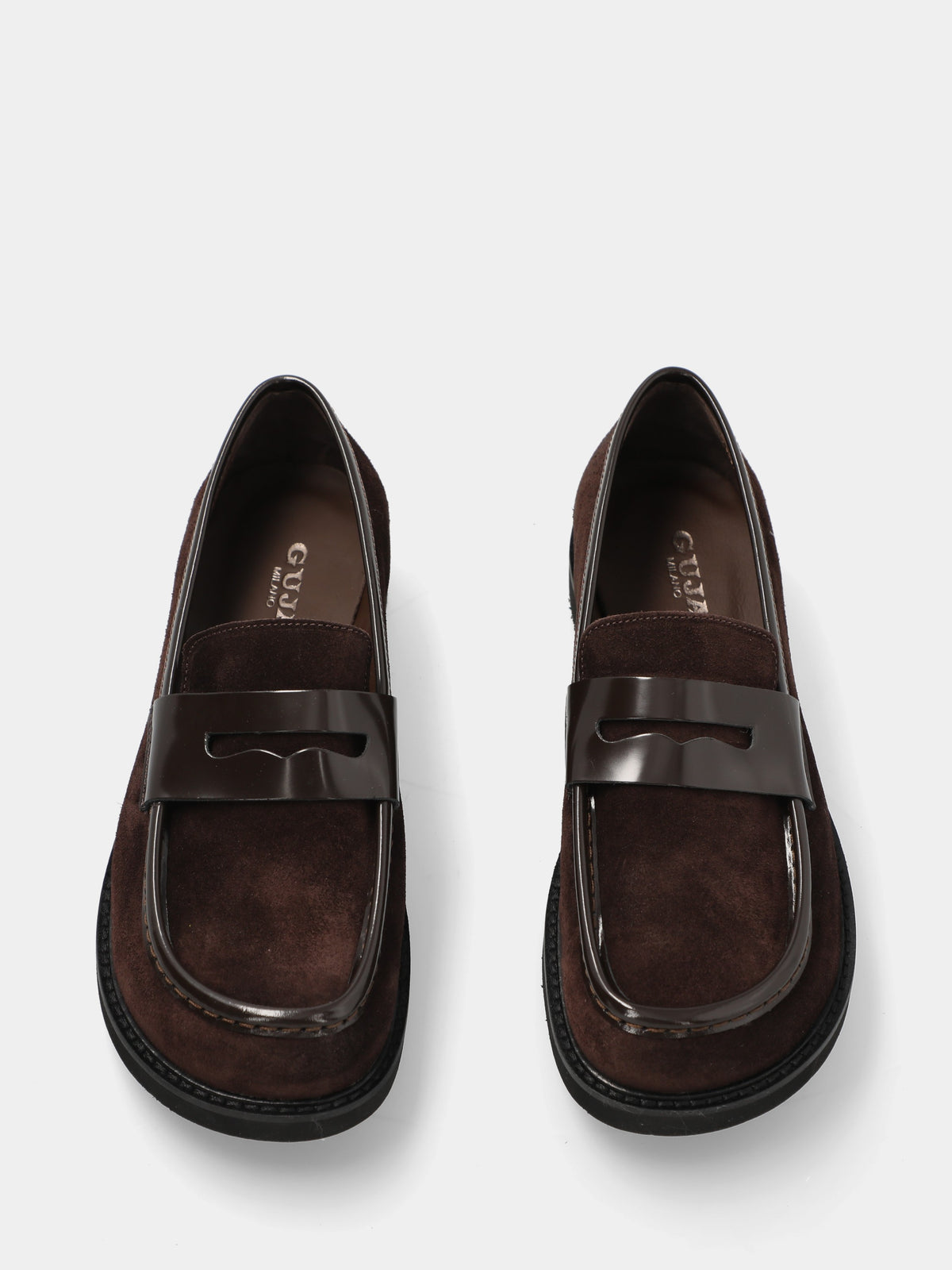 Mocassino in velour testa di moro con mascherina