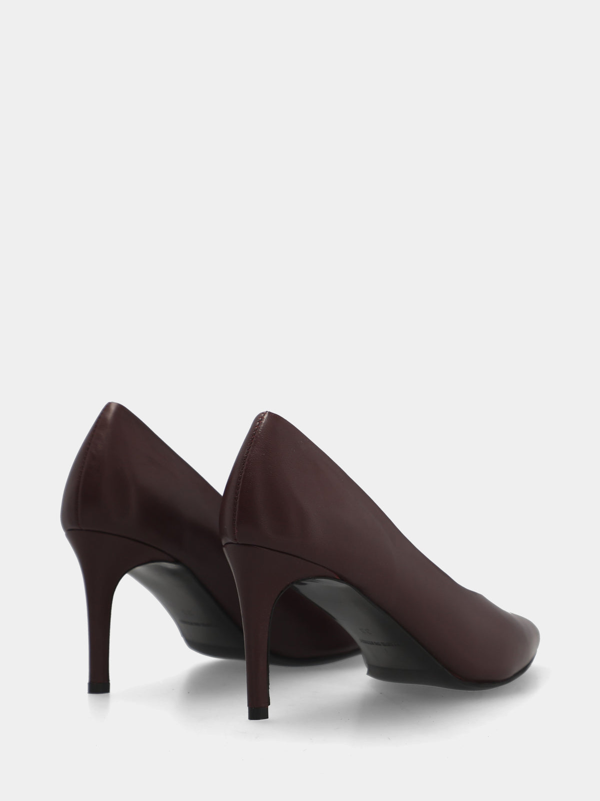 Décolleté in nappa bordeaux con tacco a coda