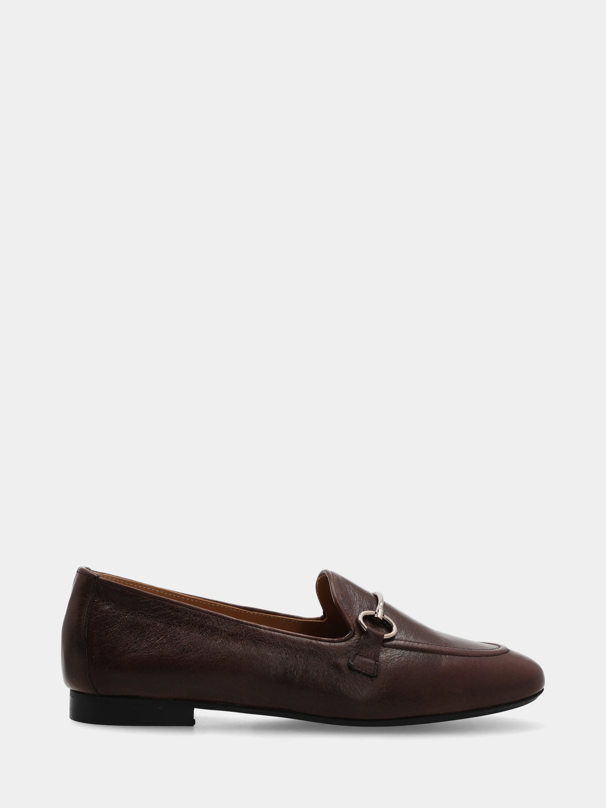 Pantofola in nappa nera con morsetto metallico