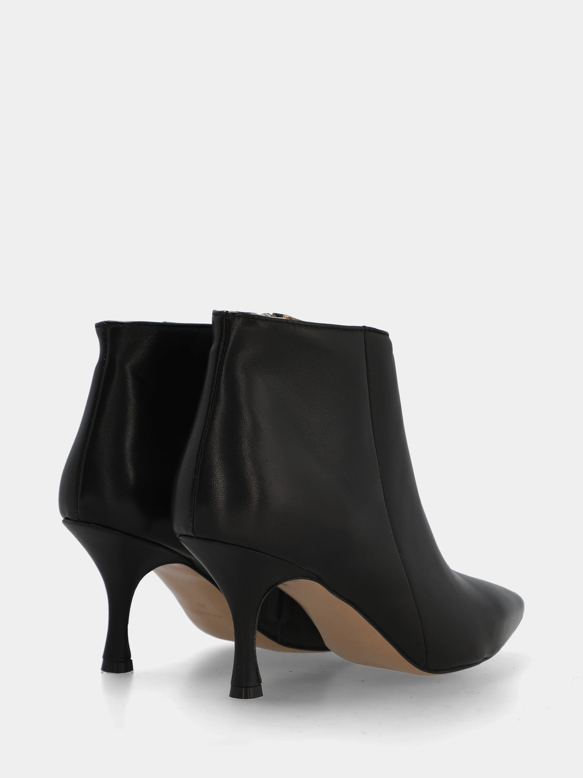 Stivaletto in nappa nera con tacco a calice