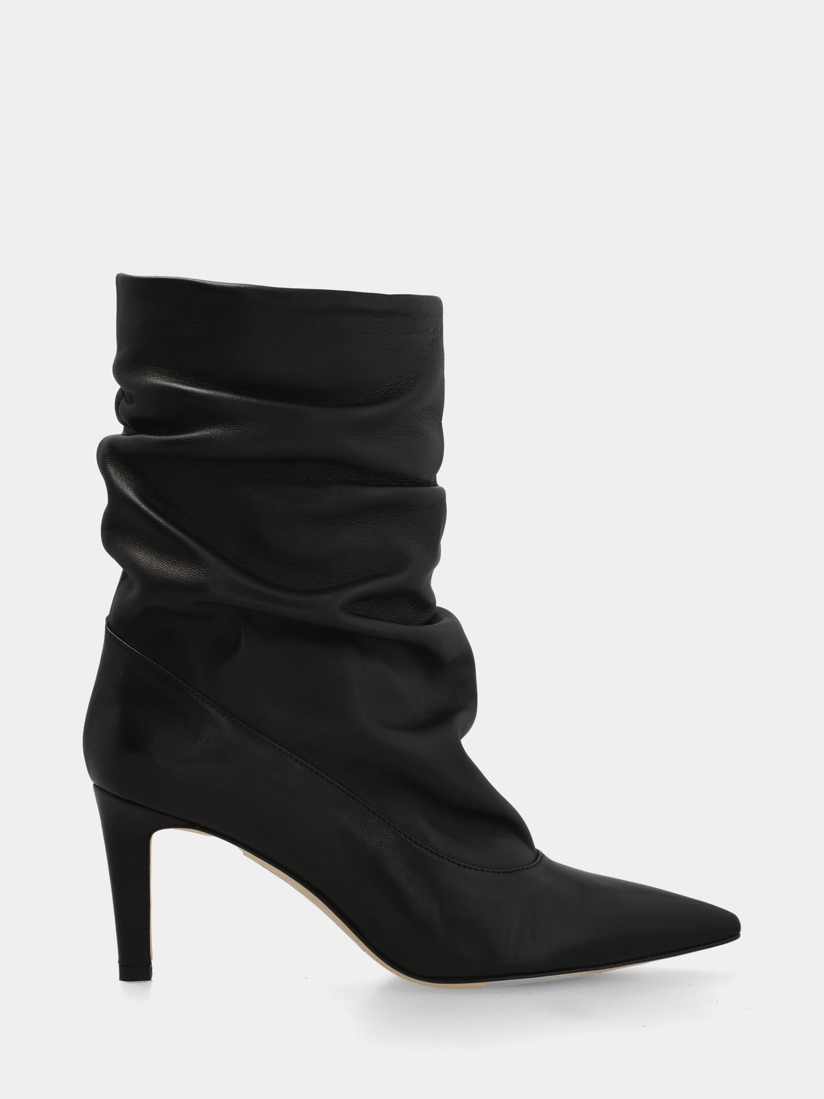 Stivaletto in nappa nera con pince
