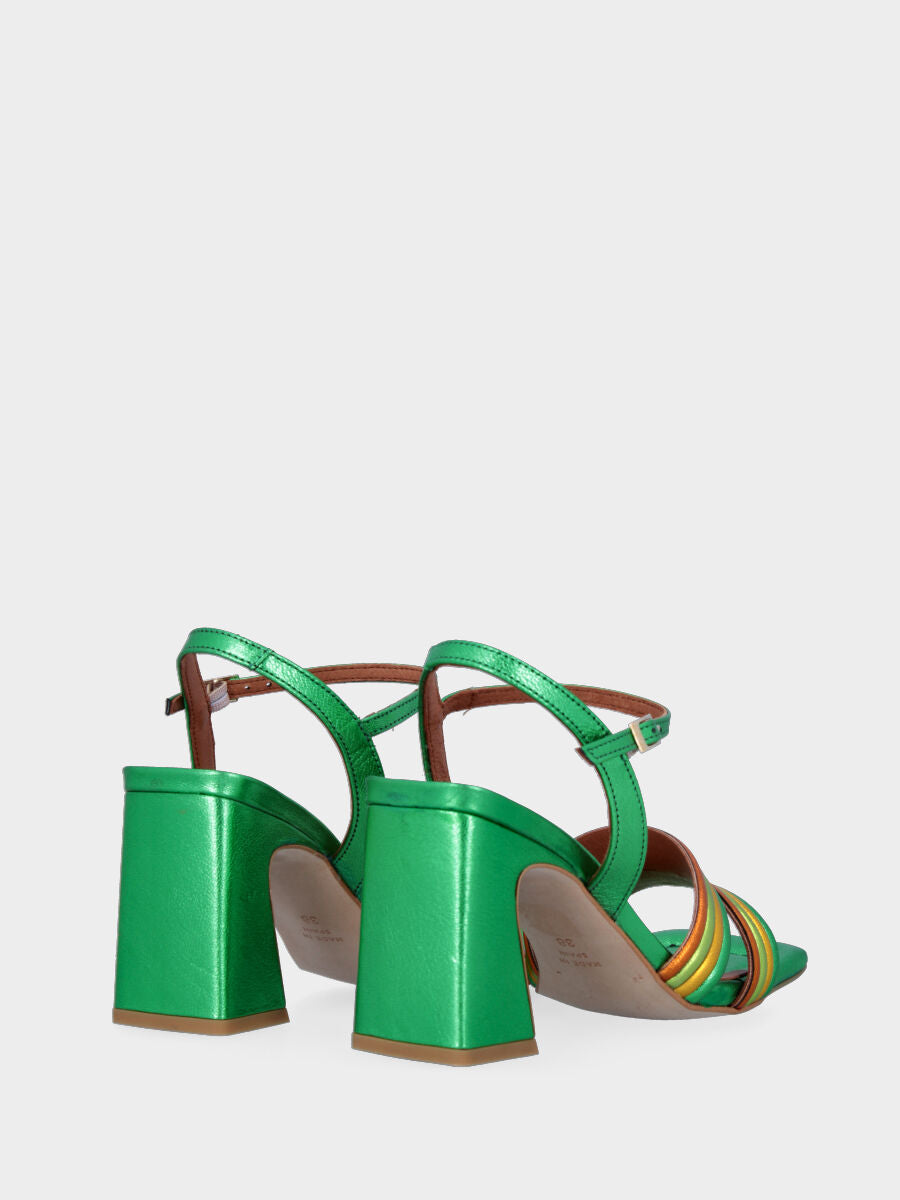 Multicolor laminated sandal with straps