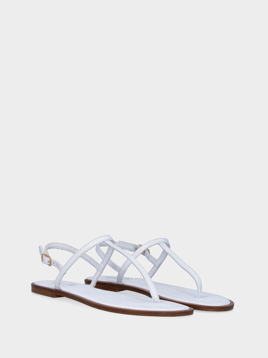 White leather thong sandal