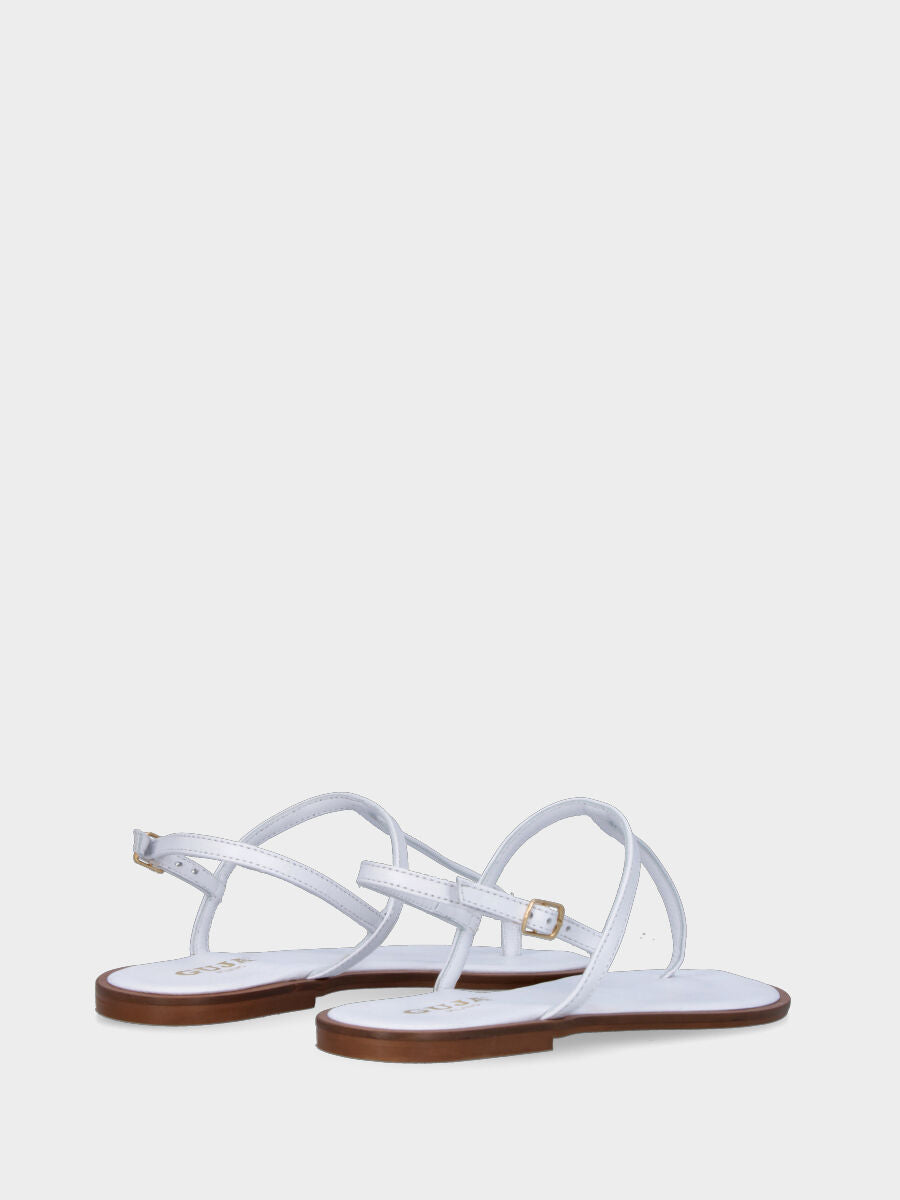 White leather thong sandal