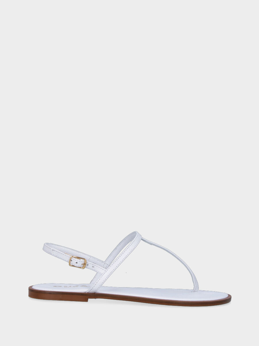 White leather thong sandal