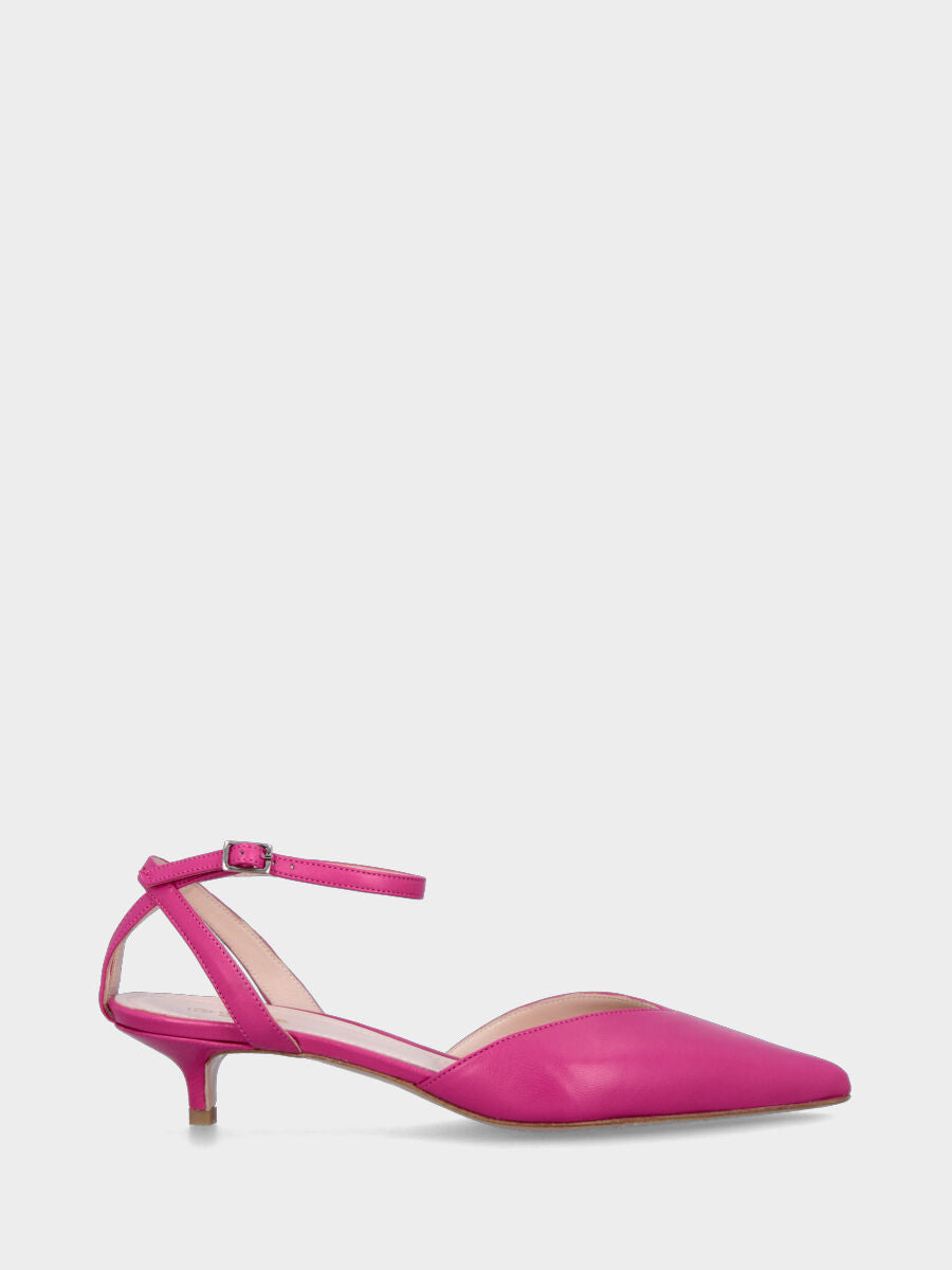 Chanel pink leather with crisscross straps on the heel