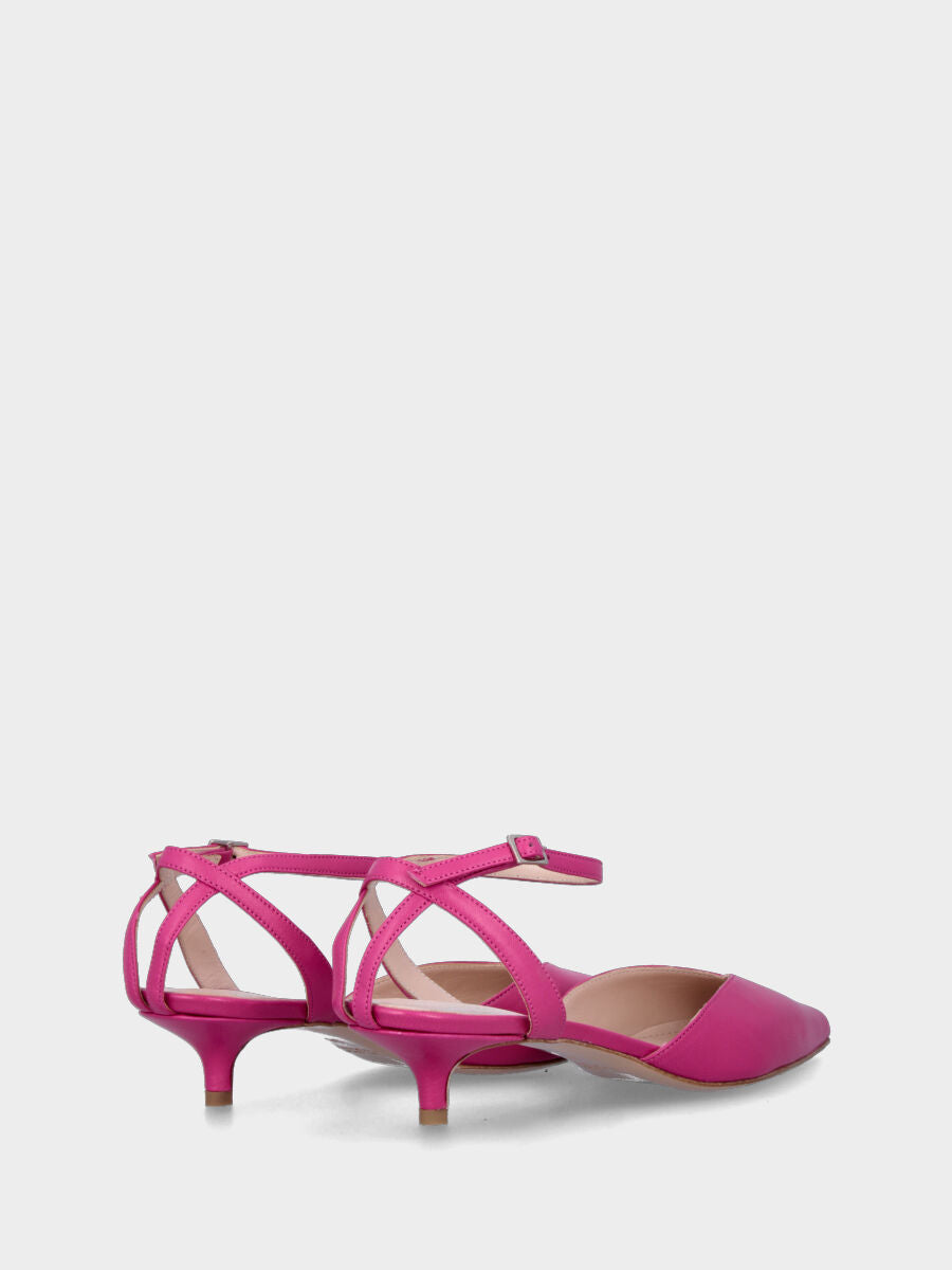 Chanel pink leather with crisscross straps on the heel