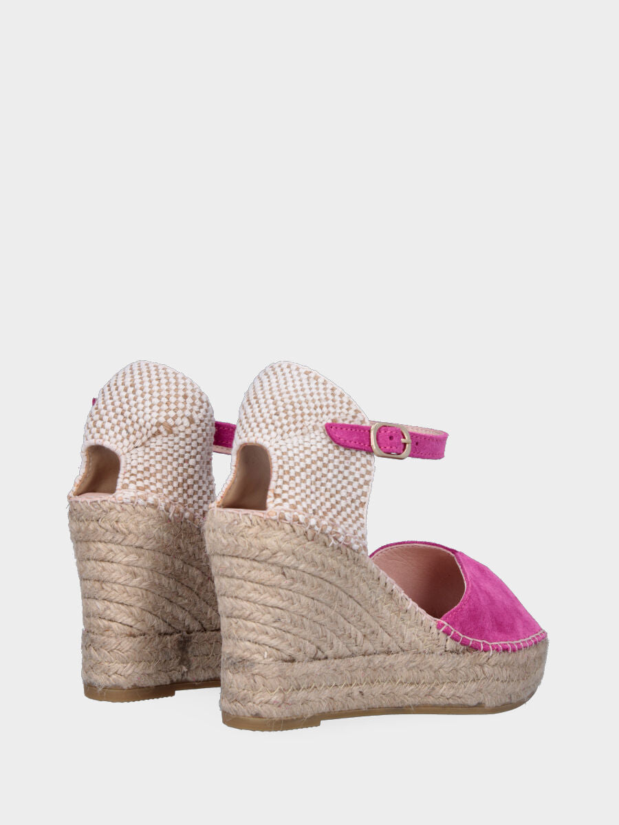 Campesina fuchsia en cuir avec bande