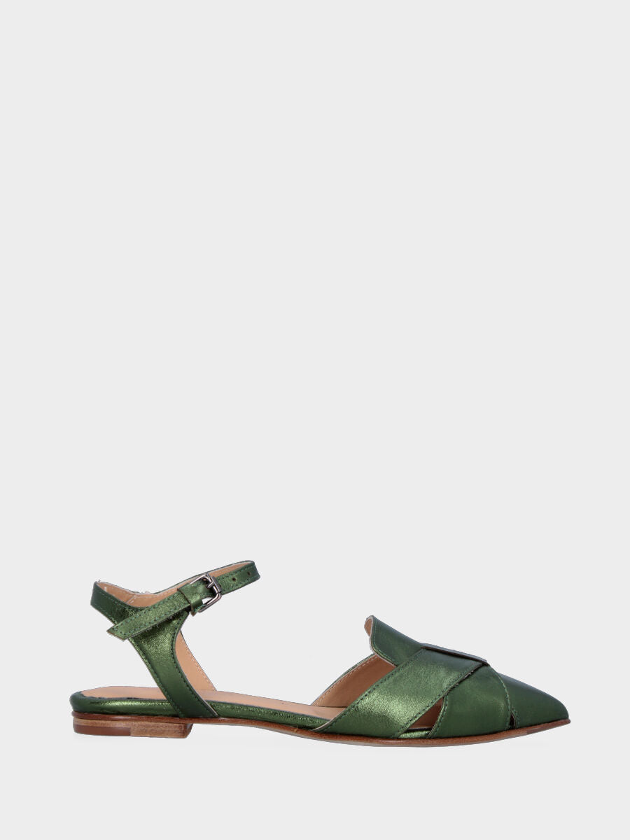 Sandalo monoblocco in vitello rosso con fascia ripiegata