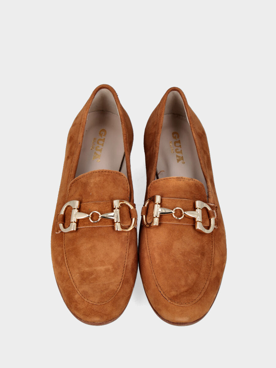 Mocassin en cuir avec morsetto doré