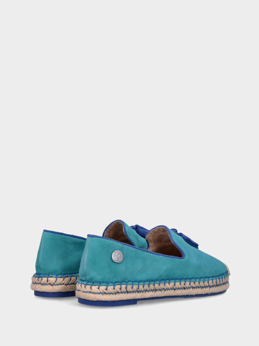 Espadrillas azzurra in pelle con nappine