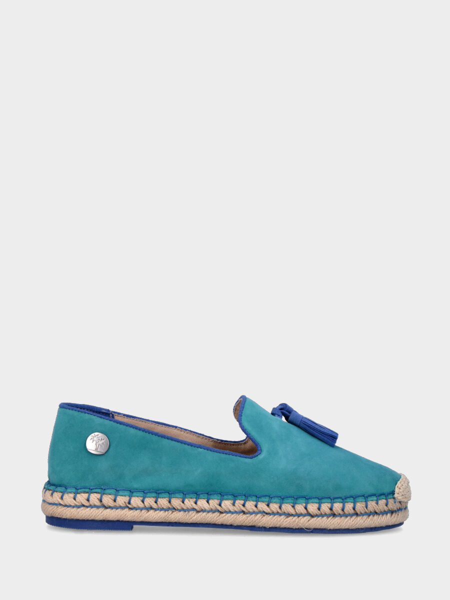 Espadrillas azzurra in pelle con nappine