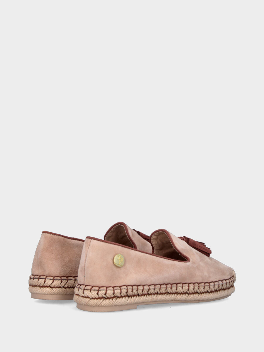 Espadrillas nude in pelle con nappine