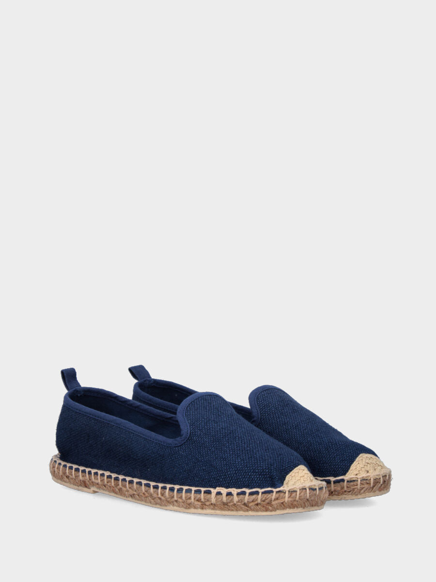 Espadrillas blu in tessuto con suola in corda
