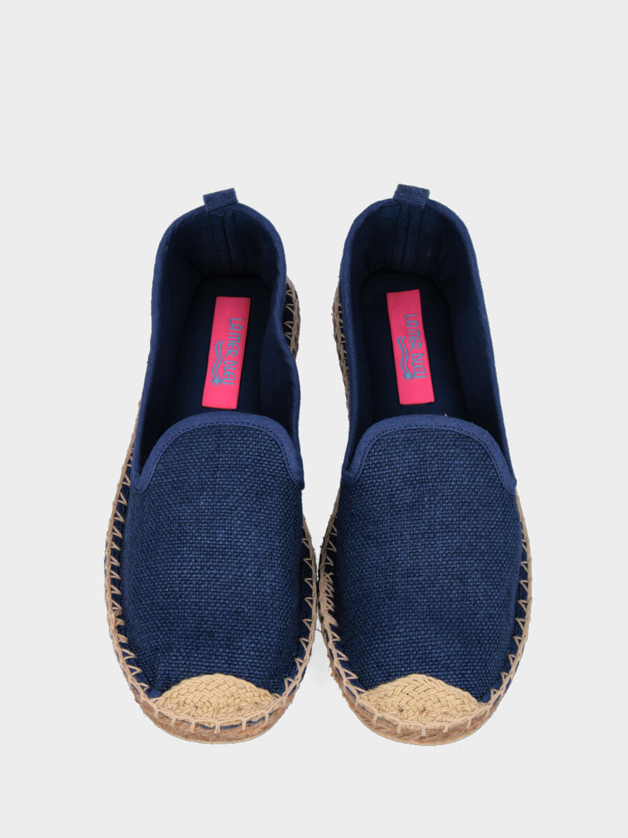 Espadrilles bleues en tissu avec semelle en corde