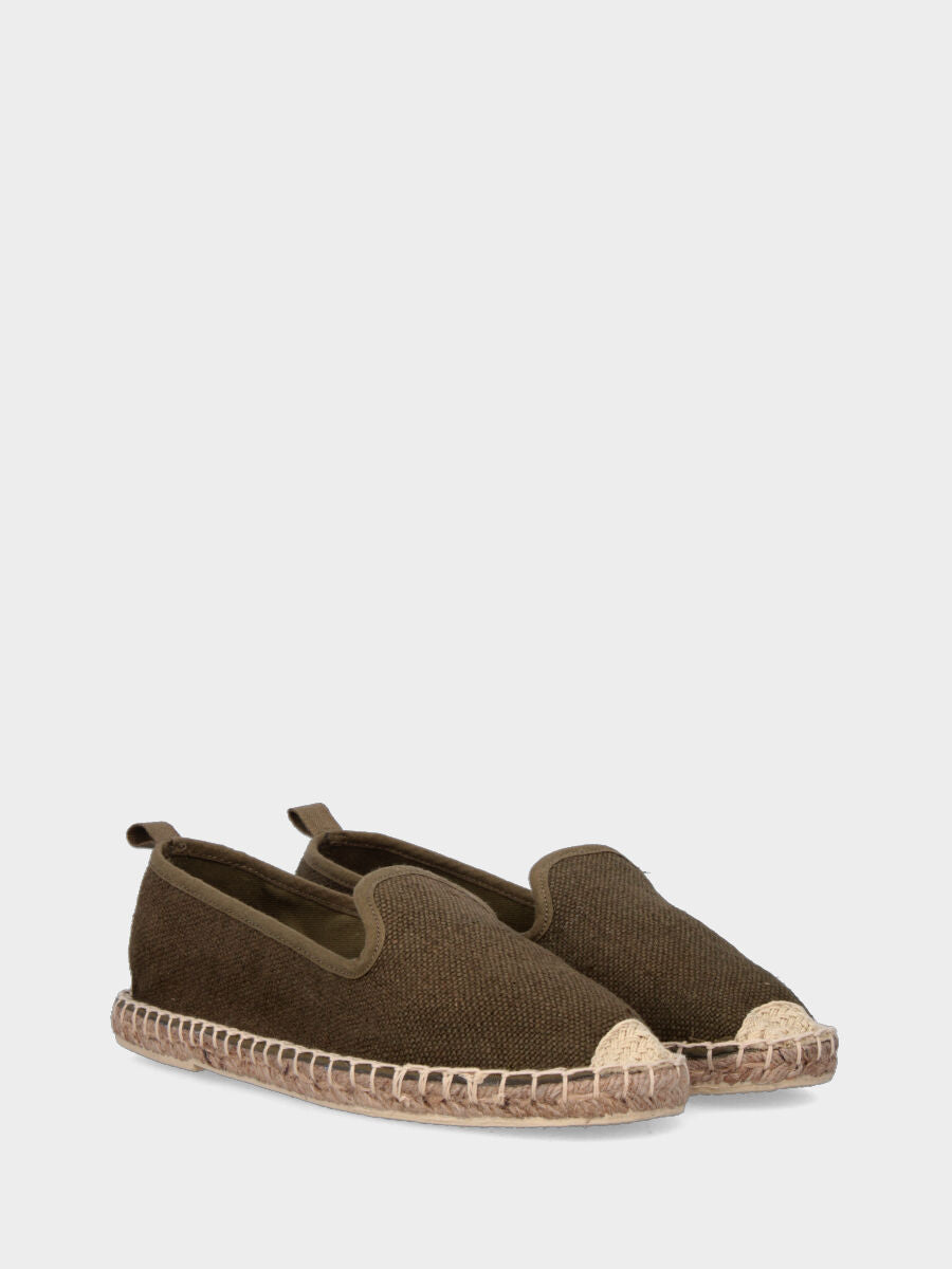 Espadrilles vertes en tissu avec semelle en corde