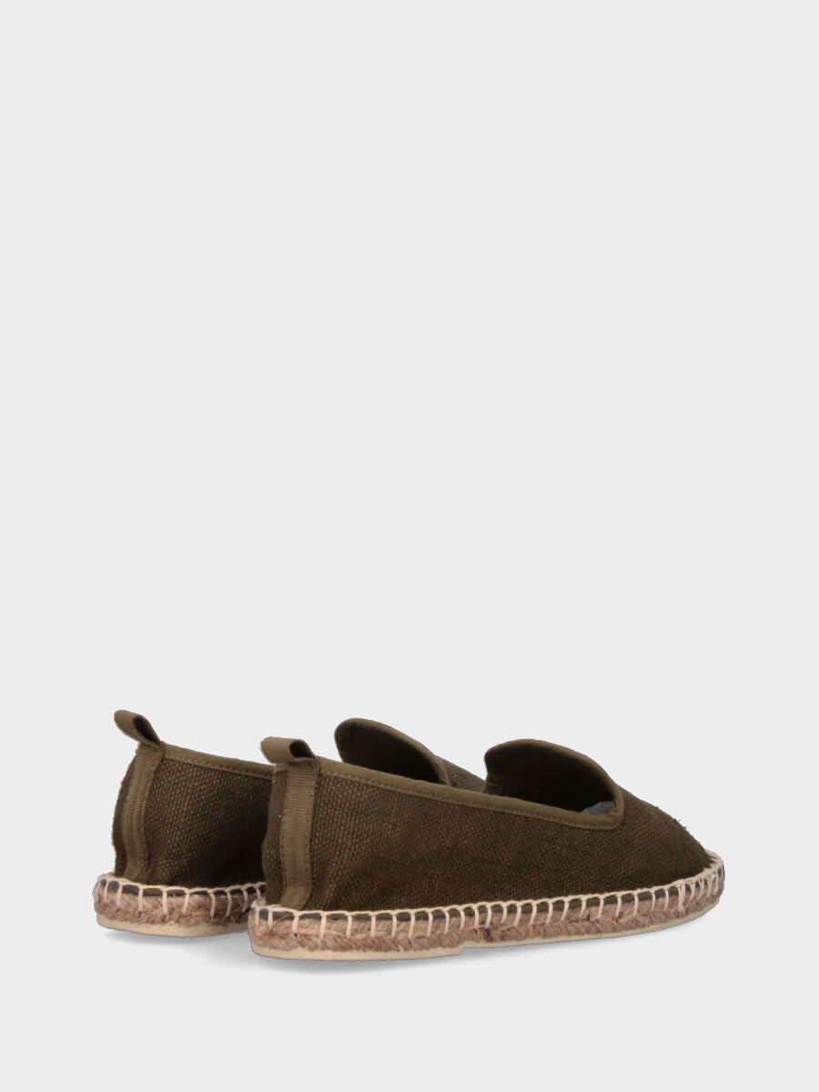 Espadrilles vertes en tissu avec semelle en corde