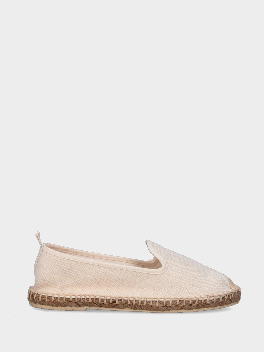 Espadrilles blanches en tissu avec semelle en corde
