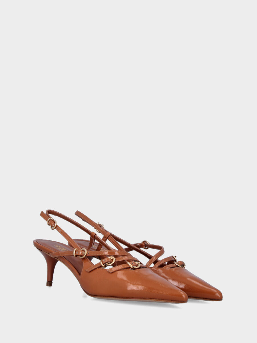 Slingback en cuir naplak avec boucles décoratives