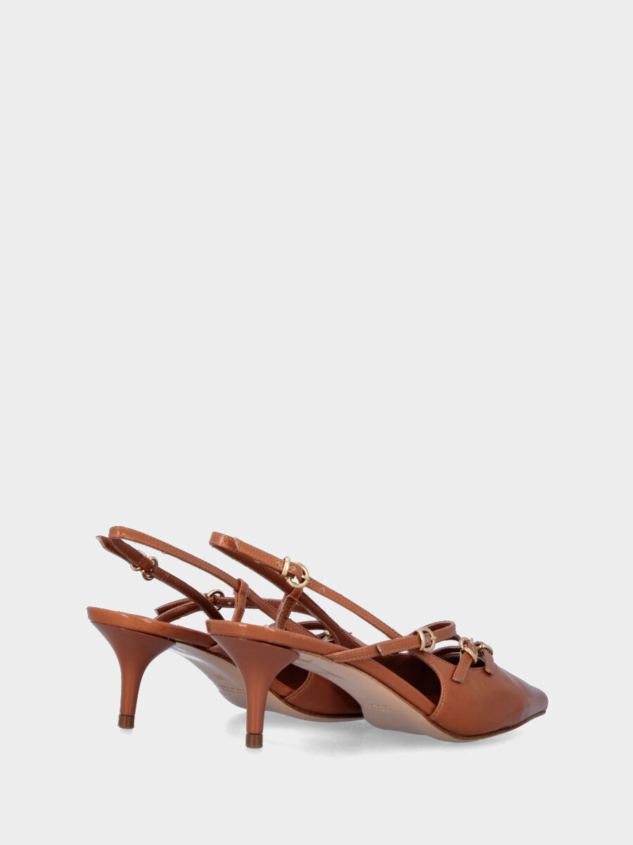 Slingback en cuir naplak avec boucles décoratives