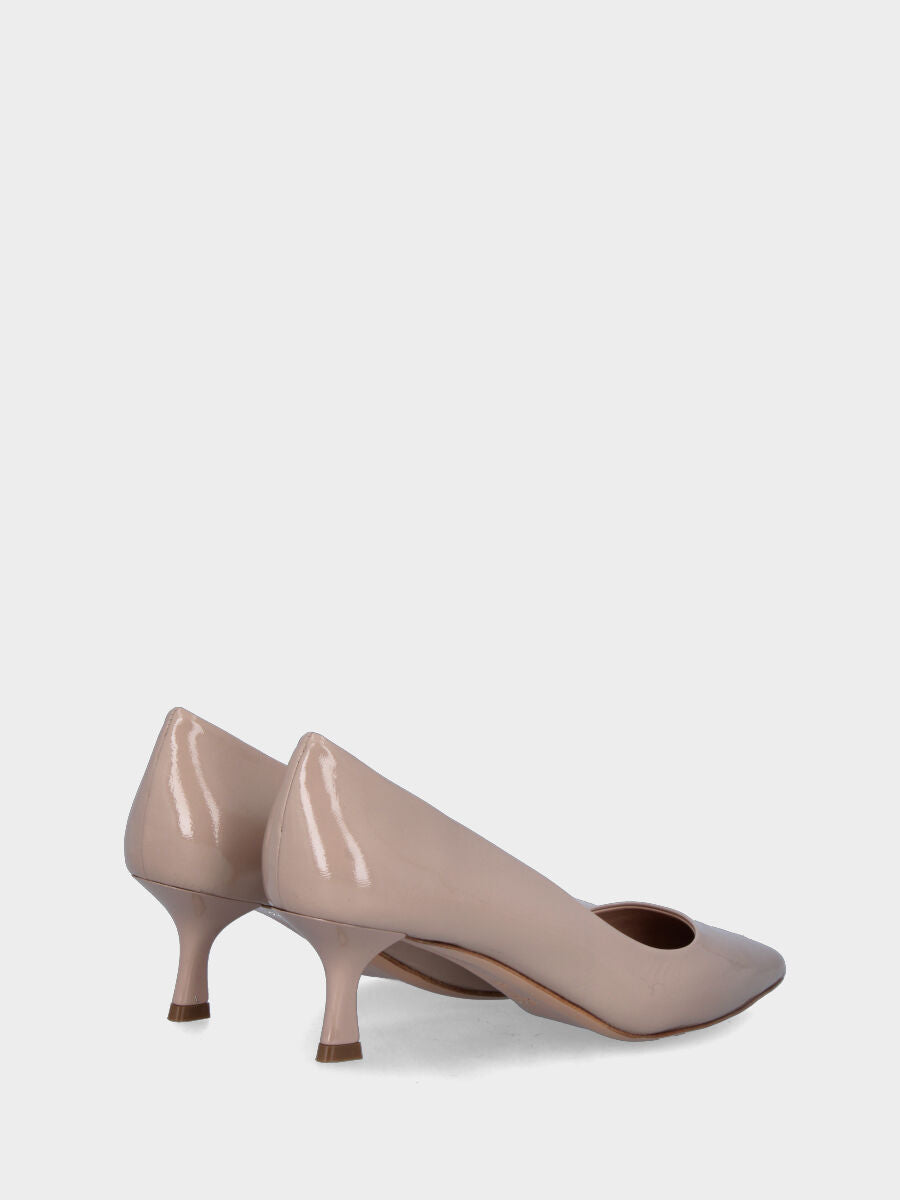 Escarpins beige en naplak avec talon creux