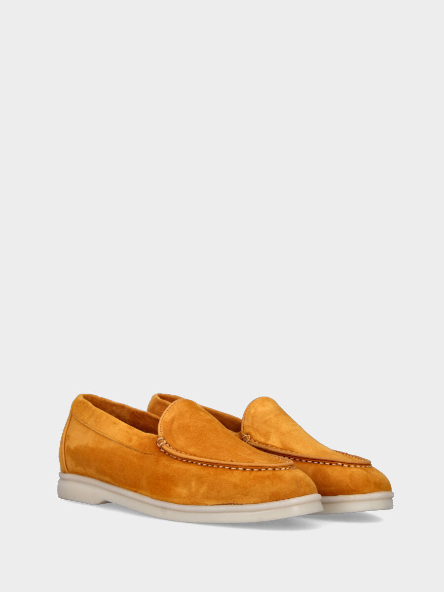 Sandalo monoblocco in vitello rosso con fascia ripiegata