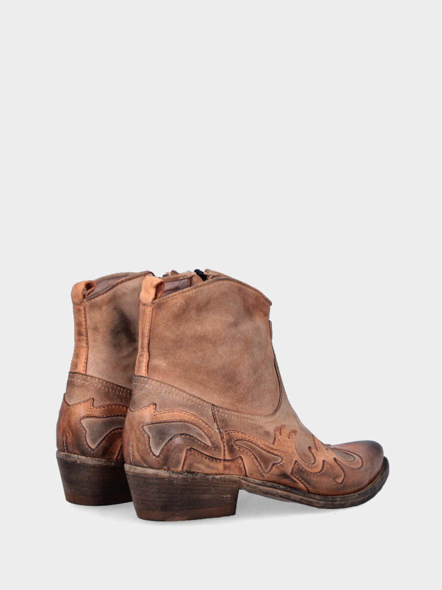 Campero basse cuir en cuir avec flammes