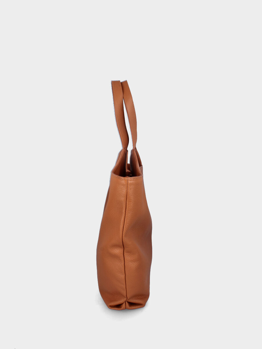Borsa grande a spalla cuoio in pelle