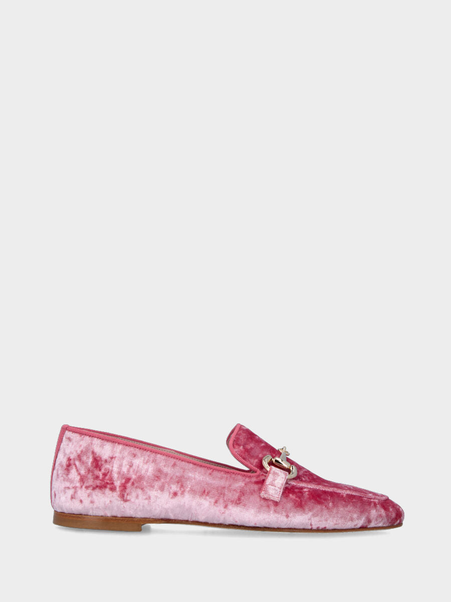 Mocassin rose en tissu avec morsetto