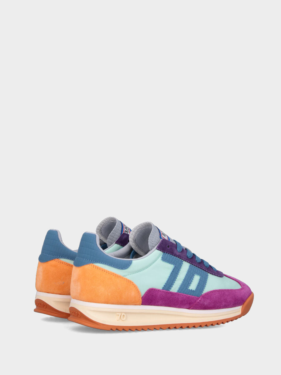 Multicolor split leather jogging sneakers